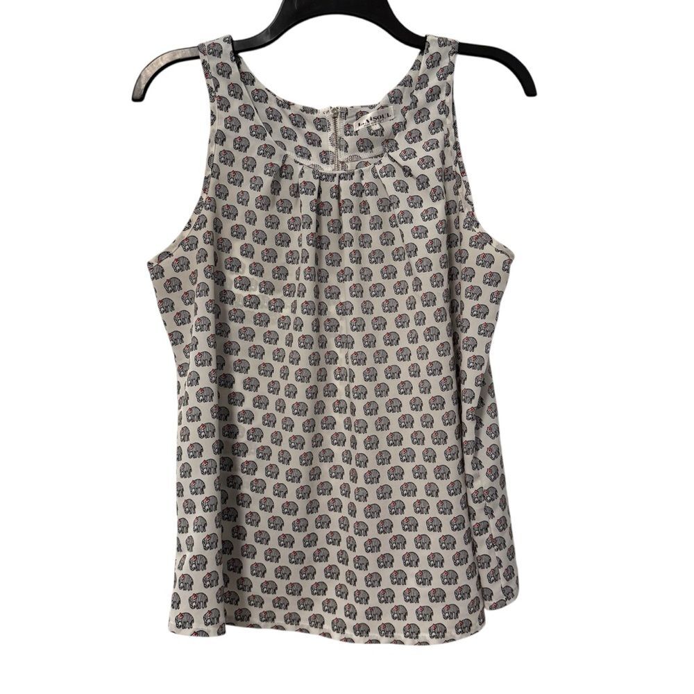 L. A Soul Elephant Scoop Neck Tank Top Back
Zip White Black‎ Medium